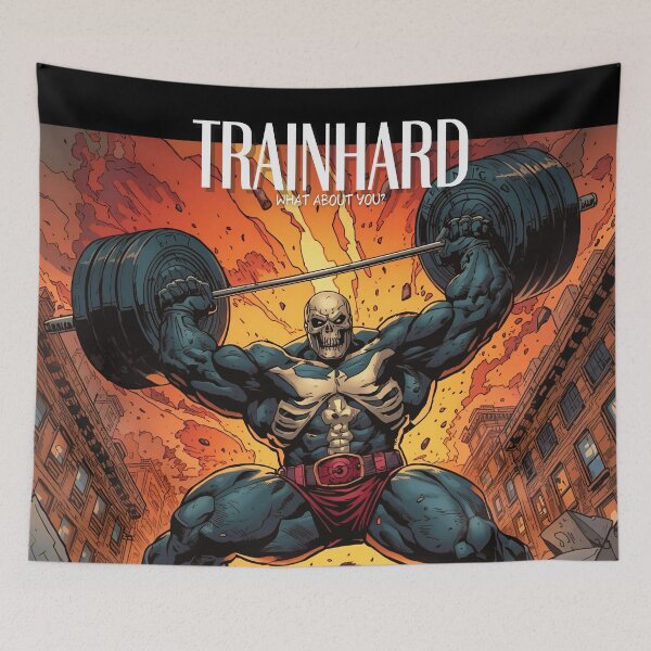 Item preview, Skullman Warrior Gym T-Shirt | Hardcore Fitness Graphic Tee | TrainHard Co. designed and sold by TrainHardCo.