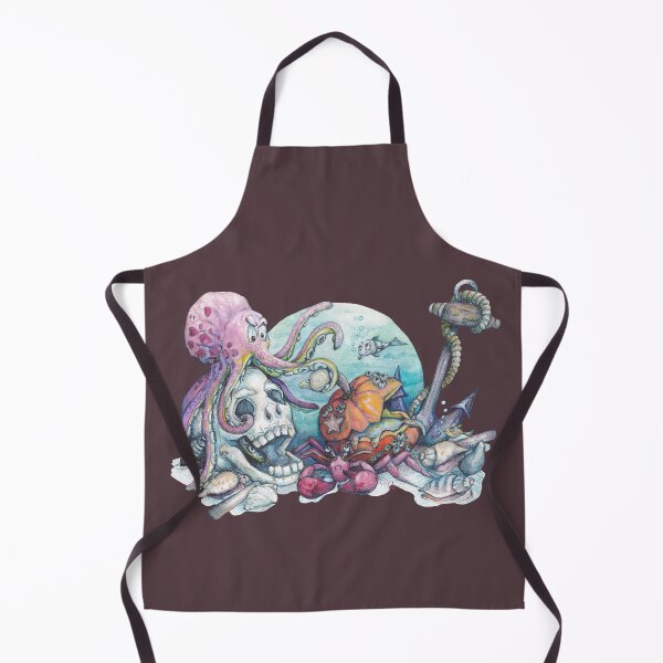 Item preview, Menace under the sea - dark red background designed and sold by MeganRoseArt.