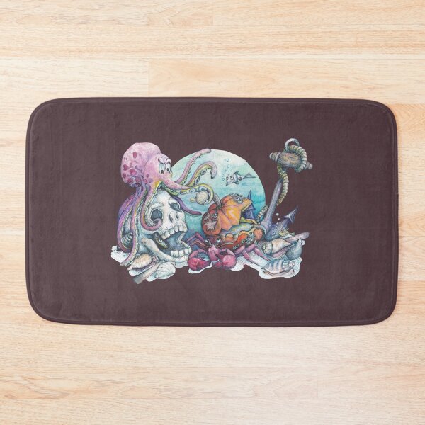 Item preview, Menace under the sea - dark red background designed and sold by MeganRoseArt.