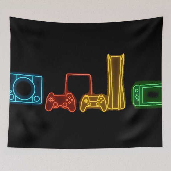 Item preview, Neon Game Consoles and Controllers Art (Center Print) designed and sold by W-Rm.