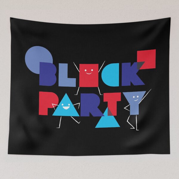 Item preview, Block Party (Black) designed and sold by Bubble Bean Studio.