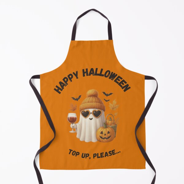 Artikelvorschau, Fröhliche Halloween-Party, süßer Geist mit Kürbis und Weinglas entworfen und verkauft von TeeArtWorld.