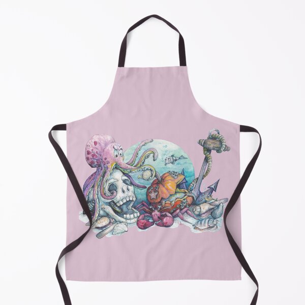 Item preview, Menace under the sea - pale pink background designed and sold by MeganRoseArt.