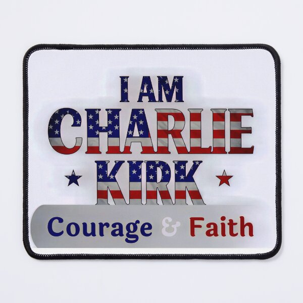 Item preview, I AM CHARLIE KIRK: Courage & Faith (US Flag Design) designed and sold by PatriotPrint.