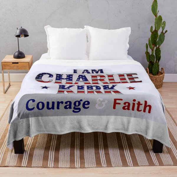 Item preview, I AM CHARLIE KIRK: Courage & Faith (US Flag Design) designed and sold by PatriotPrint.