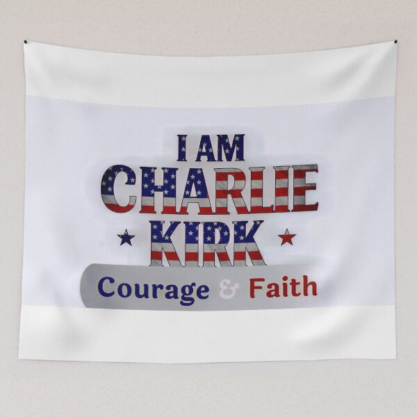 Item preview, I AM CHARLIE KIRK: Courage & Faith (US Flag Design) designed and sold by PatriotPrint.