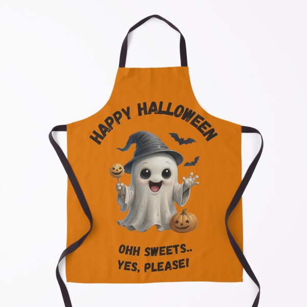 Item preview, Happy Halloween Party Cute Ghost with Pumpkin and sweets designed and sold by TeeArtWorld.