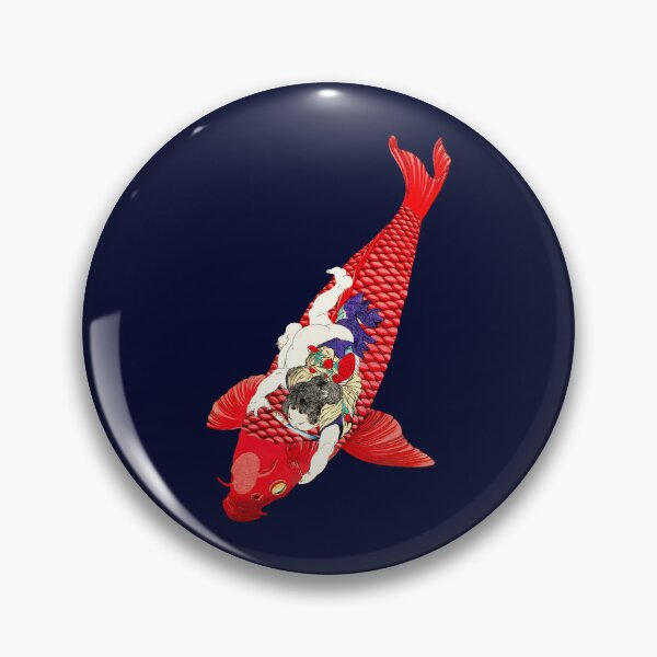 Item preview, The Young Benkai Boy Riding a Giant Koi Fish designed and sold by Pixelchicken.