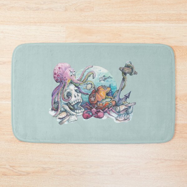 Item preview, Menace under the sea - pebble green background designed and sold by MeganRoseArt.