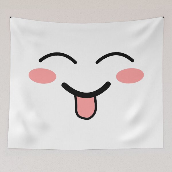 Item preview, Cute kawaii blushing smiling tongue out face designed and sold by BlushyPrint.
