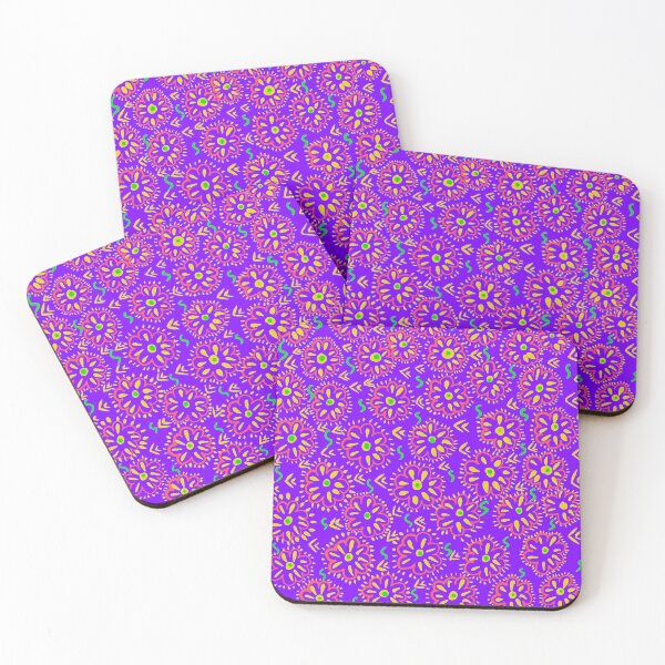 Item preview, Retro Purple Abstract Flower Pattern | Cute flowers pattern design  designed and sold by Swati's Digital Den.