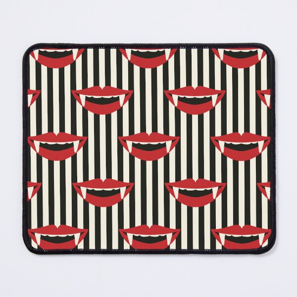 Item preview, Retro Halloween Vampire Teeth Black and White Pattern designed and sold by trefail.