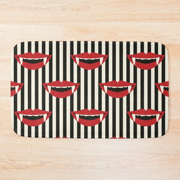 Item preview, Retro Halloween Vampire Teeth Black and White Pattern designed and sold by trefail.