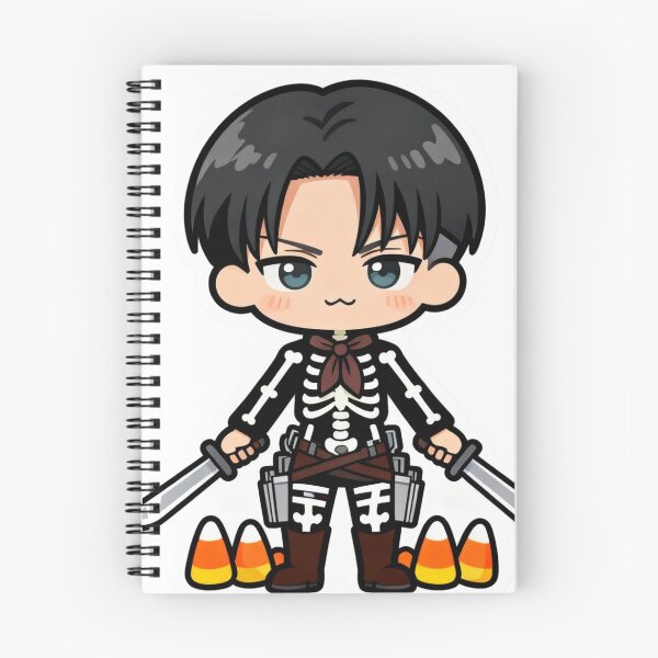 Item preview, Chibi Levi Halloween Sticker: AOT Skeleton Costume Cute Anime designed and sold by GeekArtUniverse.