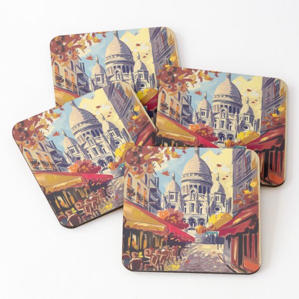 Item preview, Montmartre Paris Vintage Travel Poster – Impressionist Painting  designed and sold by CARRAANN.