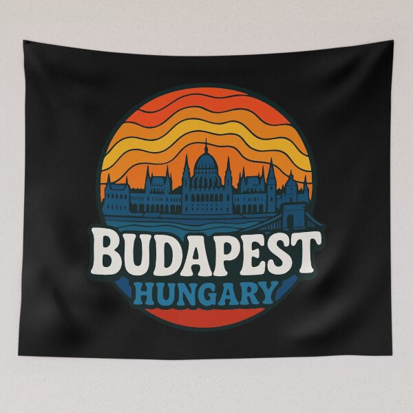 Item preview, Budapest Hungary Travel Trippy Art designed and sold by TomFrontierArt.