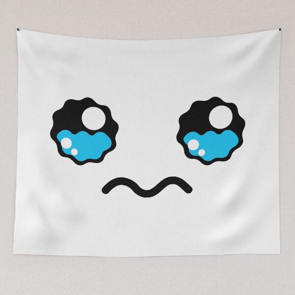 Item preview, Cute kawaii teary face with wavy mouth designed and sold by BlushyPrint.