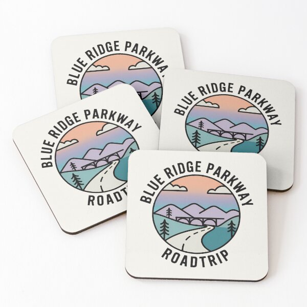 Item preview, Minimalist Blue Ridge Parkway Roadtrip Line Art Sticker designed and sold by Horizon Tales.