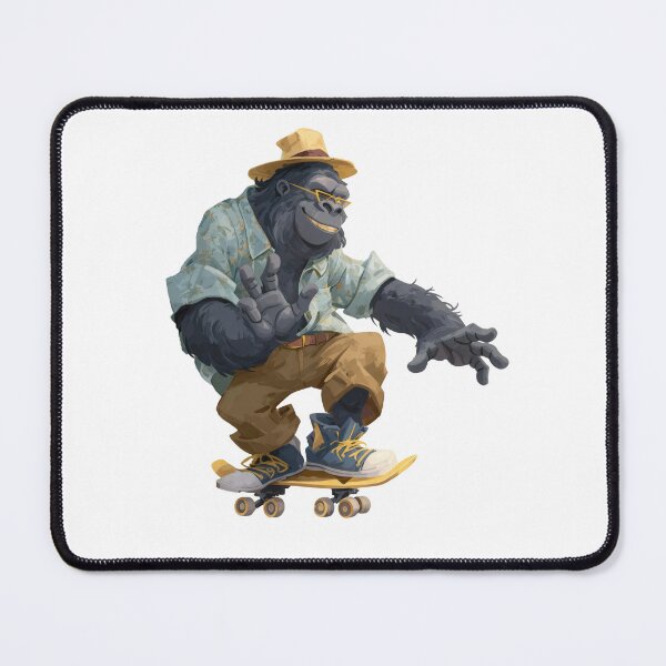 Item preview, Happy Gorilla on Skateboard - Illustration designed and sold by yumas.