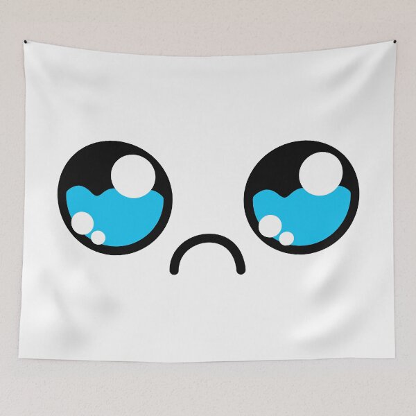 Item preview, Cute kawaii sad teary eyes face designed and sold by BlushyPrint.