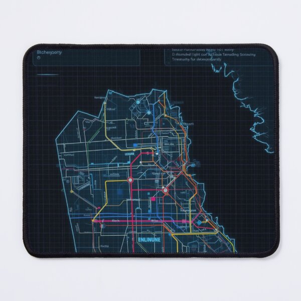 Item preview, Metron Francisco Transit - Futuristic Urban Map Art designed and sold by phiawdesign9.