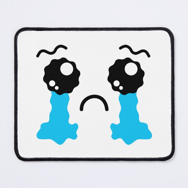 Item preview, Cute kawaii sad crying face with wavy eyebrows designed and sold by BlushyPrint.