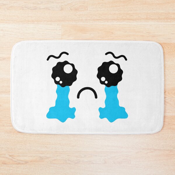 Item preview, Cute kawaii sad crying face with wavy eyebrows designed and sold by BlushyPrint.