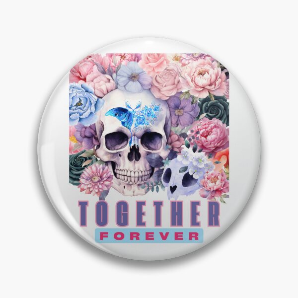 Item preview, Together forever. Flowers and skulls, a human and a cat bonded for ever designed and sold by HowAboutTee.