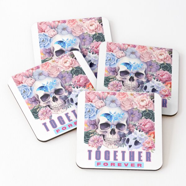 Item preview, Together forever. Flowers and skulls, a human and a cat bonded for ever designed and sold by HowAboutTee.