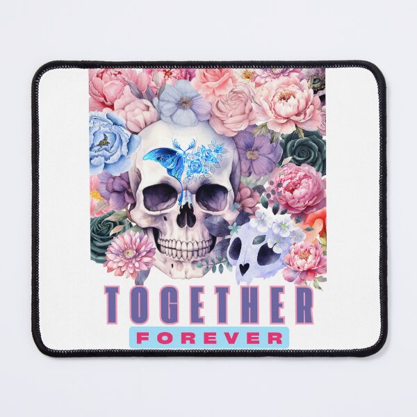 Item preview, Together forever. Flowers and skulls, a human and a cat bonded for ever designed and sold by HowAboutTee.