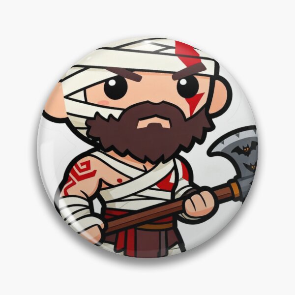 Item preview, Chibi Kratos Mummy Sticker: God of Halloween Cute Gaming designed and sold by GeekArtUniverse.