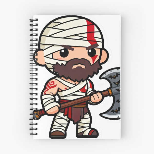 Item preview, Chibi Kratos Mummy Sticker: God of Halloween Cute Gaming designed and sold by GeekArtUniverse.
