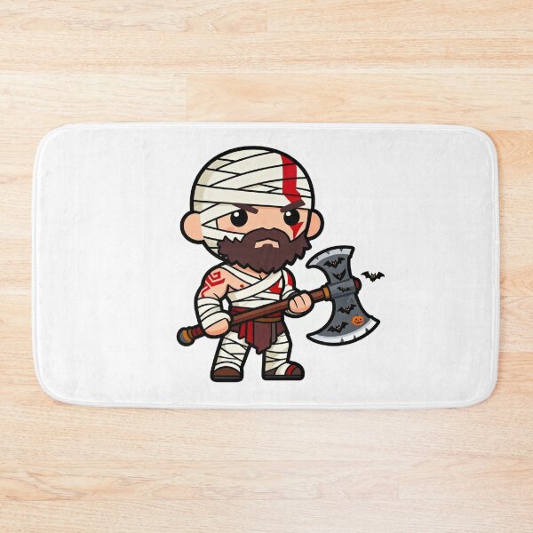 Artikelvorschau, Chibi Kratos Mumienaufkleber: Gott des Halloween-Süßspiels entworfen und verkauft von GeekArtUniverse.