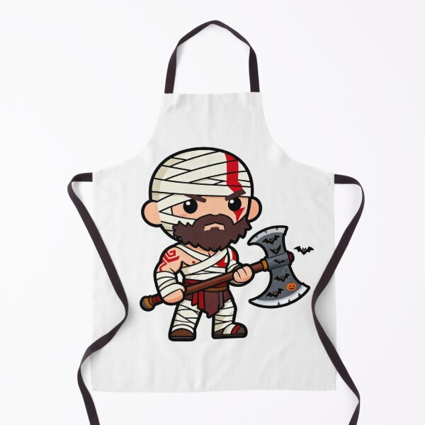 Item preview, Chibi Kratos Mummy Sticker: God of Halloween Cute Gaming designed and sold by GeekArtUniverse.