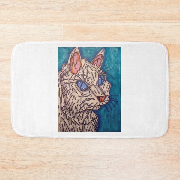Item preview, Blue-Eyed Cat – Original Animal Art by SpectrumArtSimon designed and sold by SpectrumArtSimon.