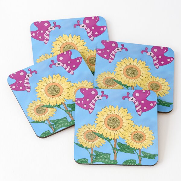 Item preview, Retro Colorful Abstract Flower and leaves Pattern | Cute butterfly and sunflowers  designed and sold by Swati's Digital Den.