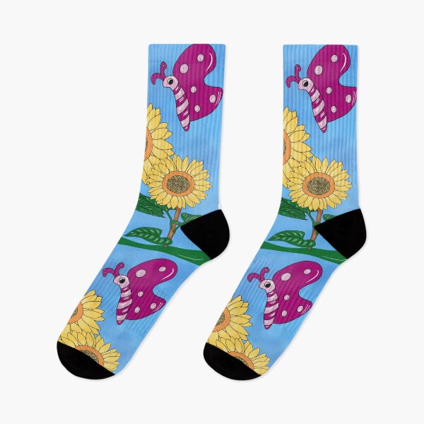 Item preview, Retro Colorful Abstract Flower and leaves Pattern | Cute butterfly and sunflowers  designed and sold by Swati's Digital Den.