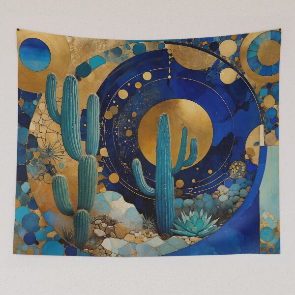 Item preview, blue cactus designed and sold by L. ROCHE.