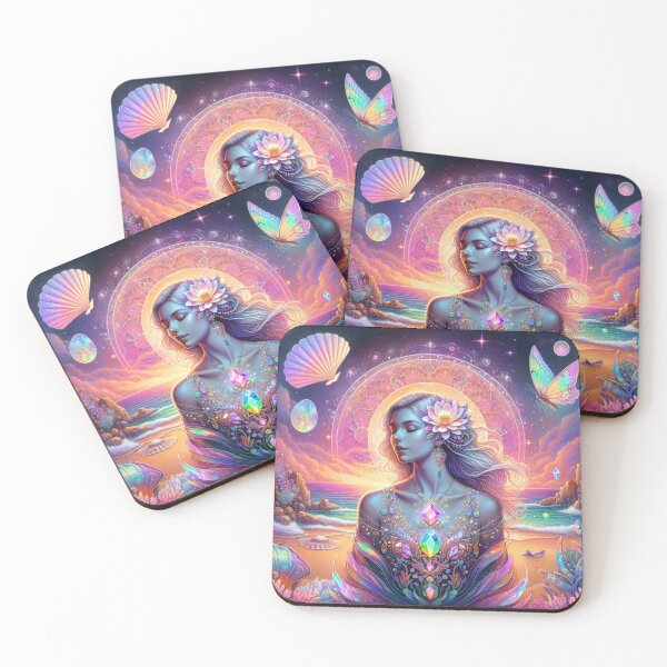 Item preview, Celestial Beach Goddess: Cosmic Crystal Serenity designed and sold by UXVisionCraft28.
