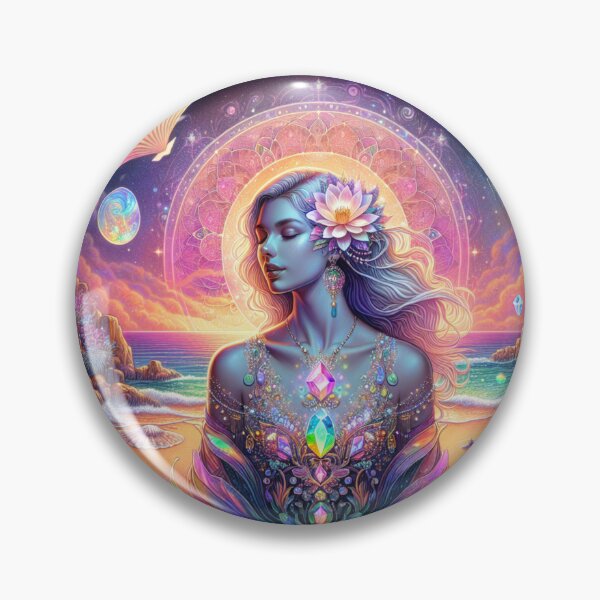 Item preview, Celestial Beach Goddess: Cosmic Crystal Serenity designed and sold by UXVisionCraft28.