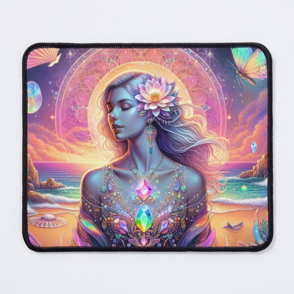 Item preview, Celestial Beach Goddess: Cosmic Crystal Serenity designed and sold by UXVisionCraft28.