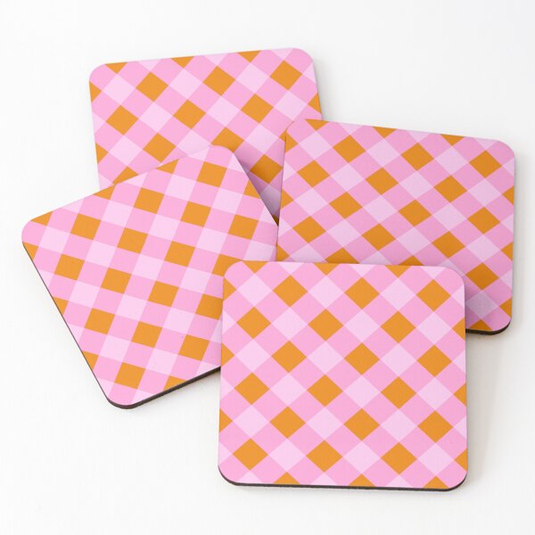 Item preview, Pink with Orange, Diamond Check Pattern designed and sold by OneThreeSix.
