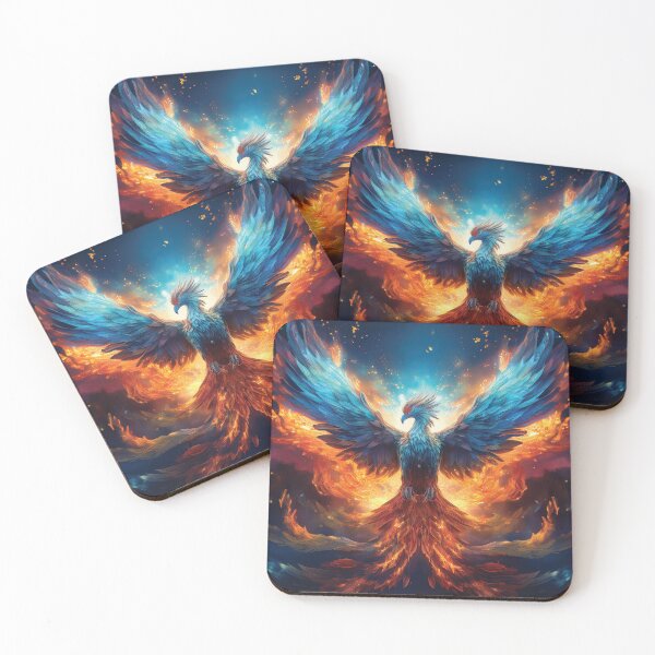 Item preview, Epic Diamond Blue Phoenix in Flames designed and sold by MDKey DESIGN.