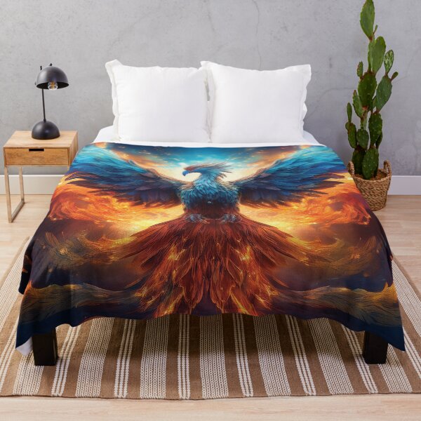 Item preview, Epic Diamond Blue Phoenix in Flames designed and sold by MDKey DESIGN.