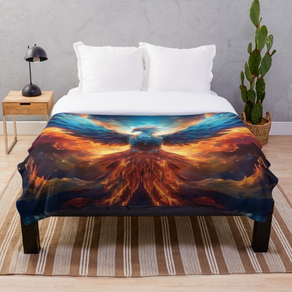 Item preview, Epic Diamond Blue Phoenix in Flames designed and sold by MDKey DESIGN.