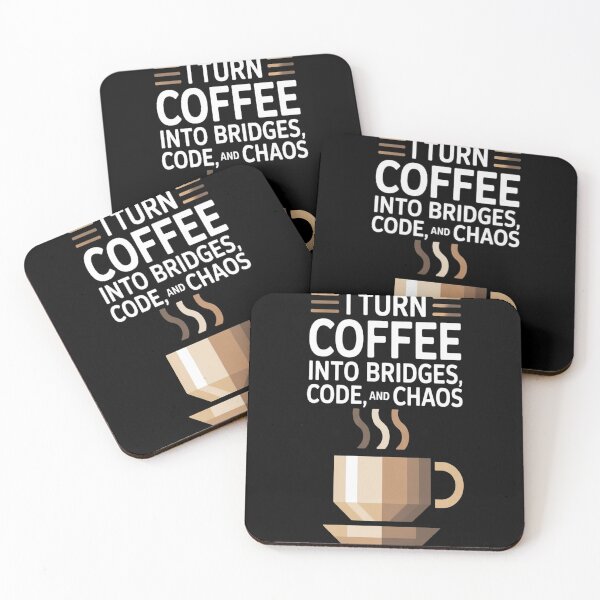 Item preview, I Turn Coffee into Bridges, Code, and Chaos | Funny Engineer Tee designed and sold by Professionalpun.