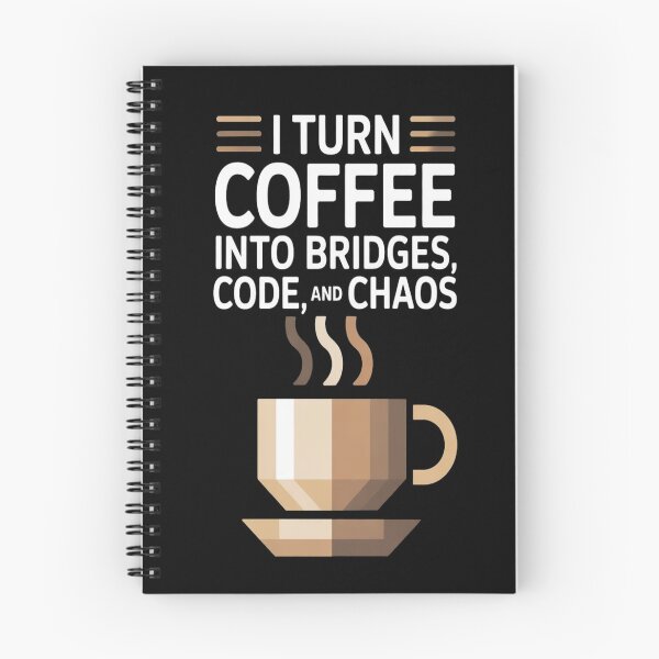 Item preview, I Turn Coffee into Bridges, Code, and Chaos | Funny Engineer Tee designed and sold by Professionalpun.