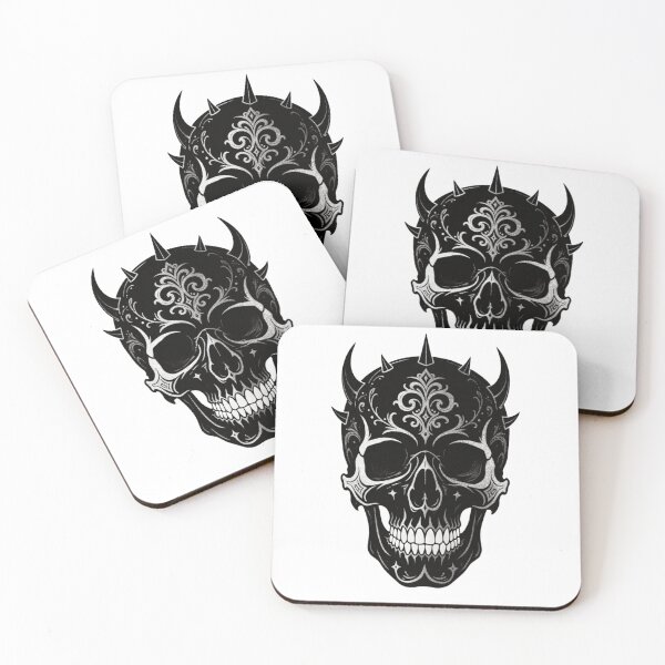 Item preview, Ornamental Black Skull – Gothic Halloween Art designed and sold by ArtiQreate.