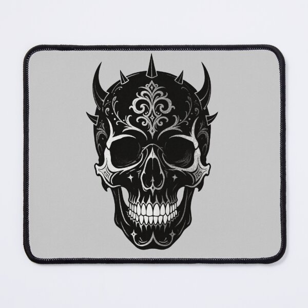 Item preview, Ornamental Black Skull – Gothic Halloween Art designed and sold by ArtiQreate.