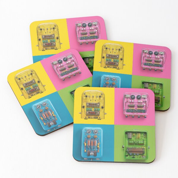 Item preview, Retro Robot Faces – Pop Art Circuit Board Design designed and sold by blackcurrant74.